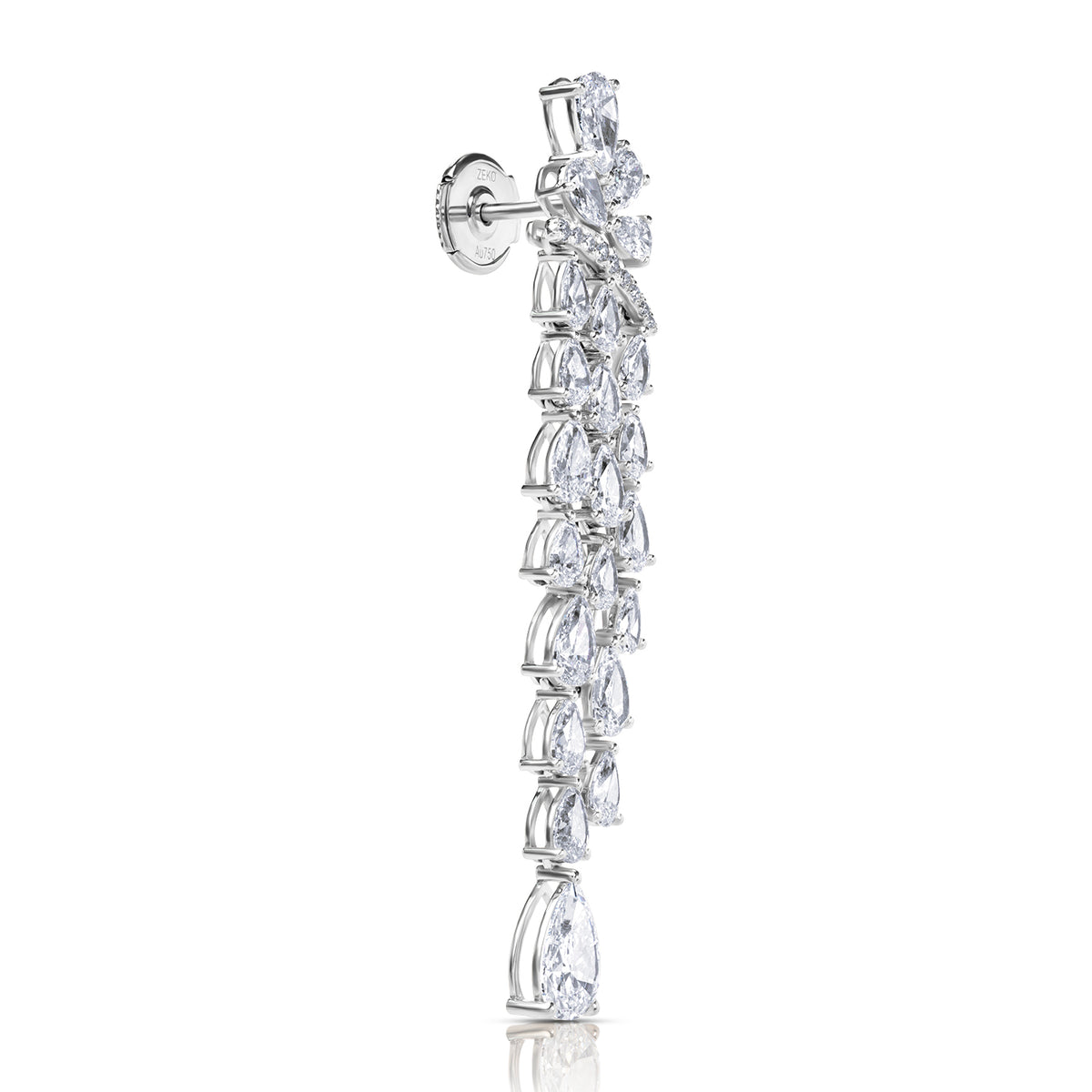 Drop lab diamond earrings pear with round