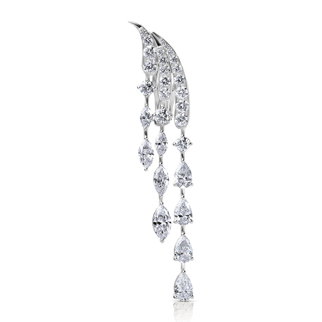 Drop Lab Diamond Earrings Marquise and Pear with Round
