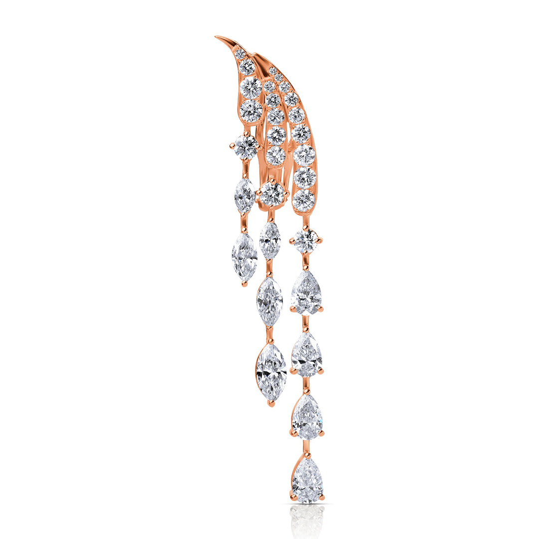Drop Lab Diamond Earrings Marquise and Pear with Round