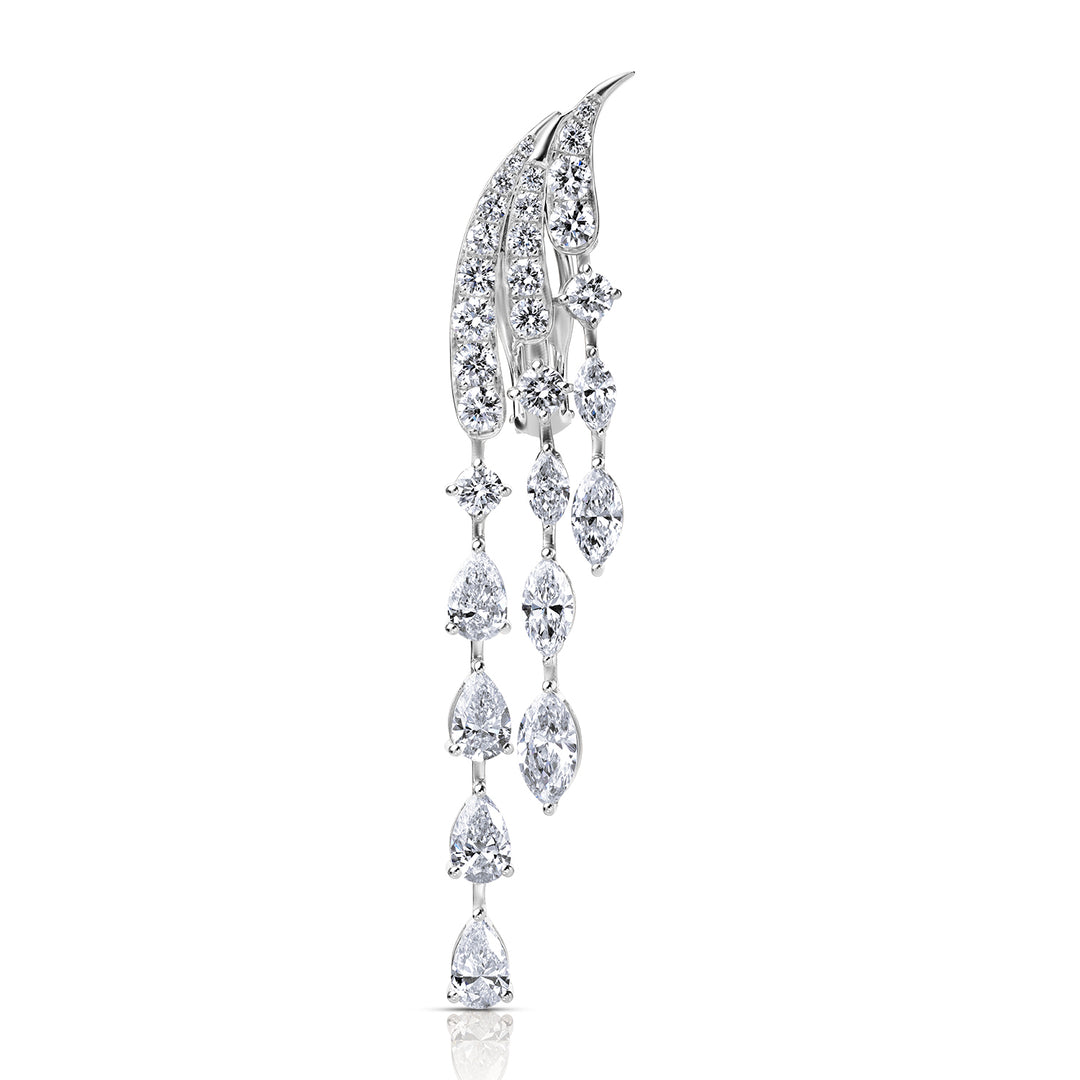 Drop Lab Diamond Earrings Marquise and Pear with Round