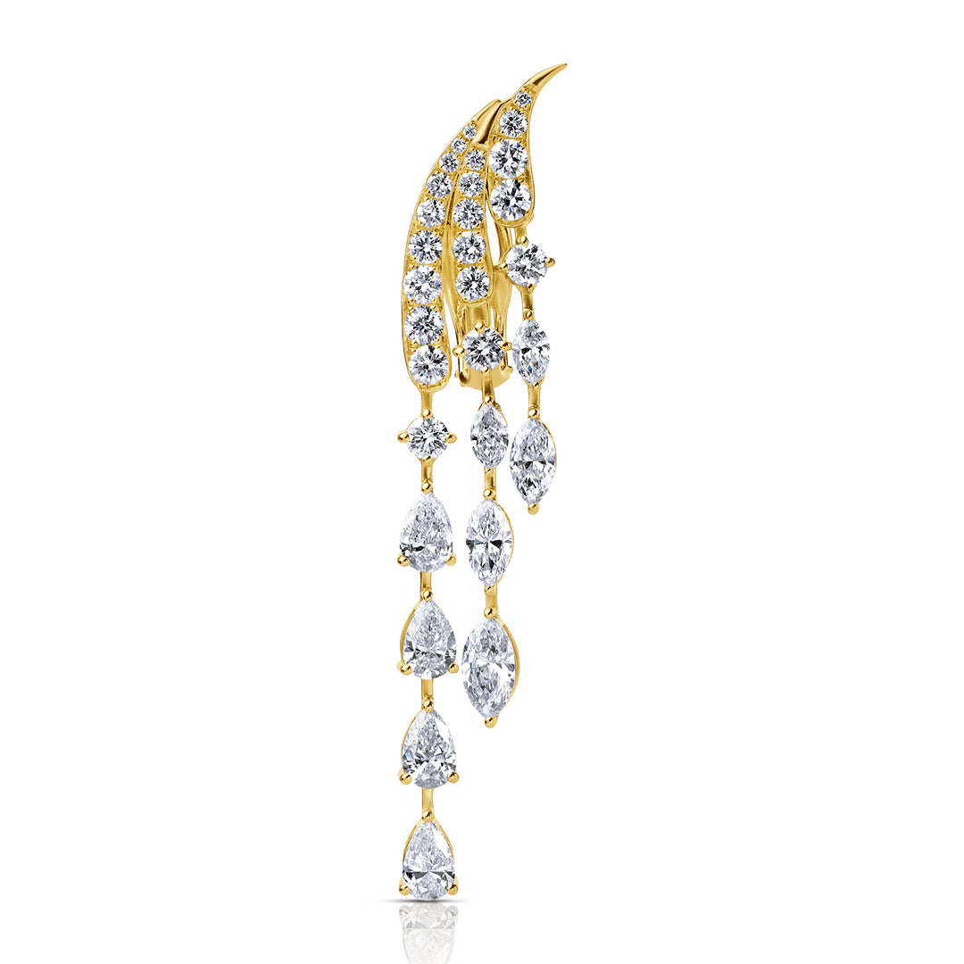 Drop Lab Diamond Earrings Marquise and Pear with Round