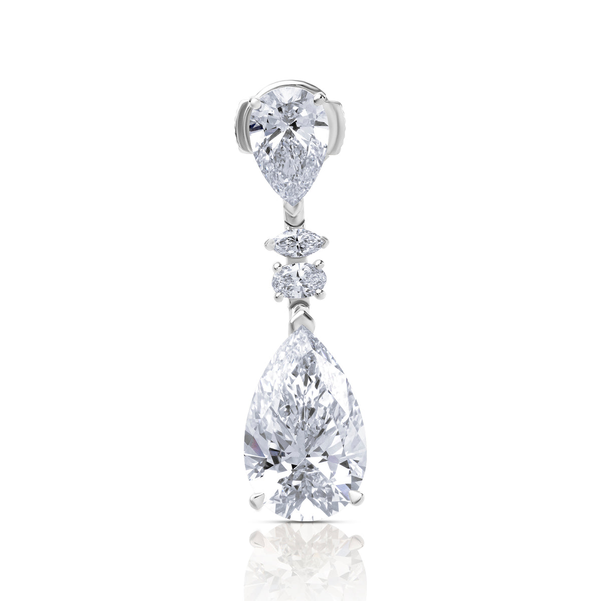 Drop lab diamond earrings pear with marquise & oval