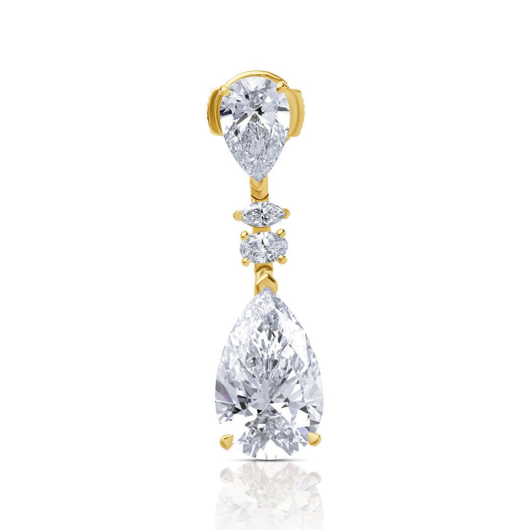 Drop Lab Diamond Earrings Pear with Marquise & Oval
