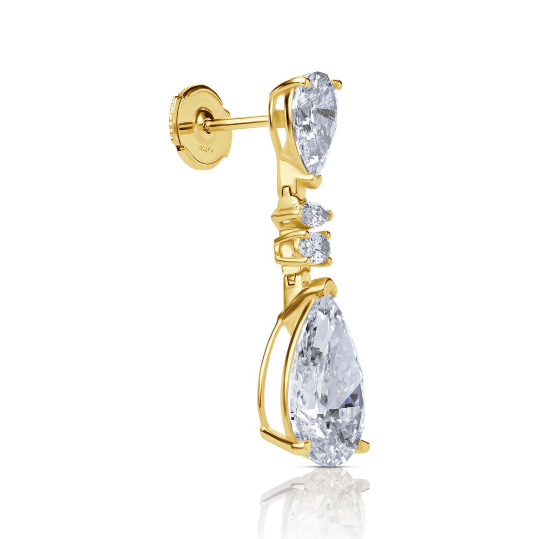 Drop Lab Diamond Earrings Pear with Marquise & Oval