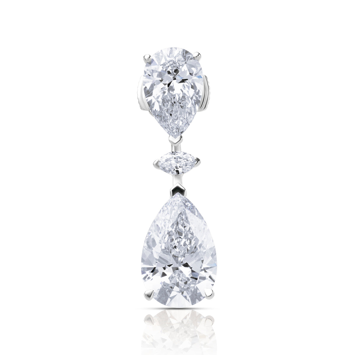 Drop lab diamond earrings pear with marquise