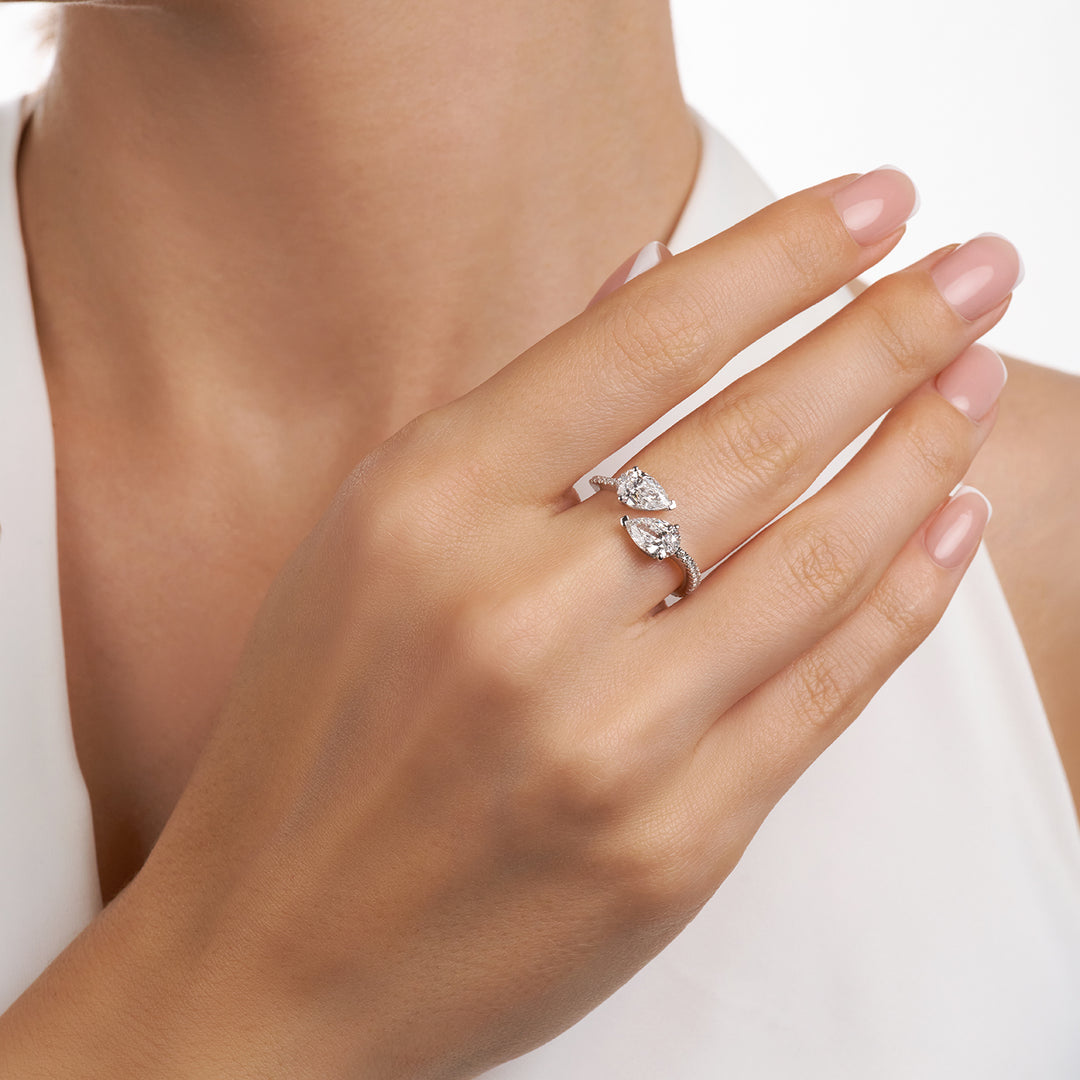Open Lab Diamond Ring Pear