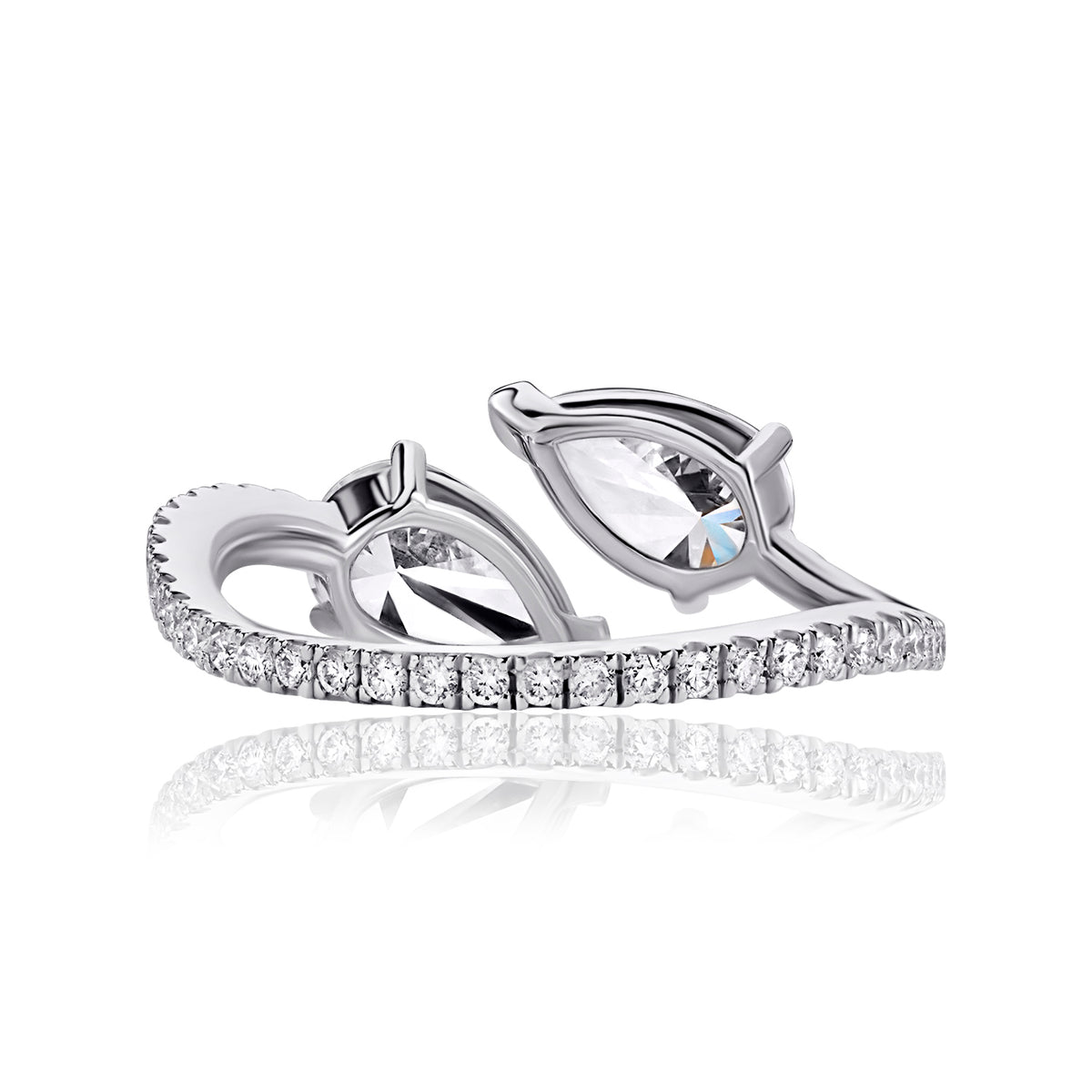 Open lab diamond ring pear