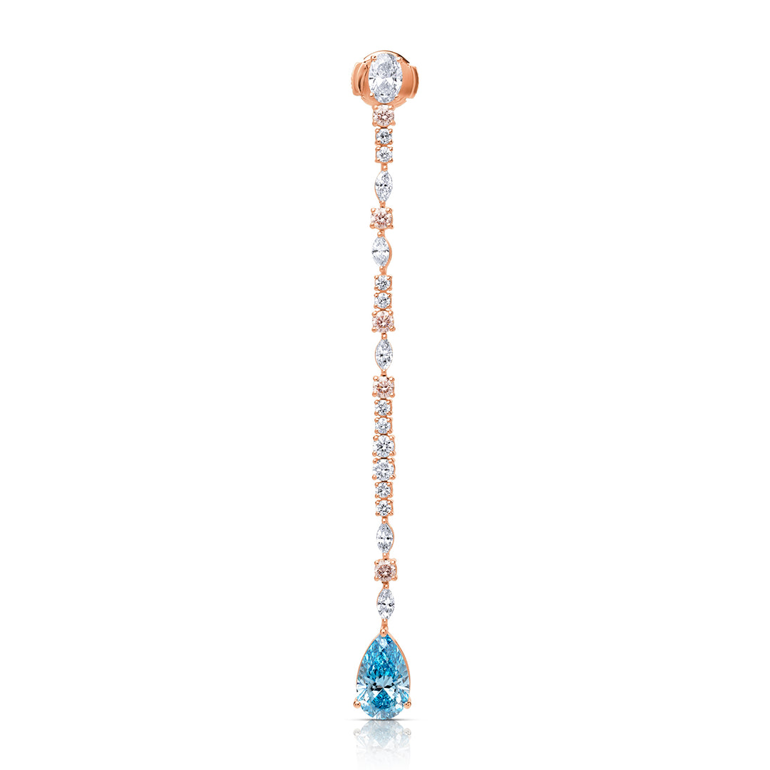 Drop Lab Diamond Earrings Pear and Round with Oval and Marquise