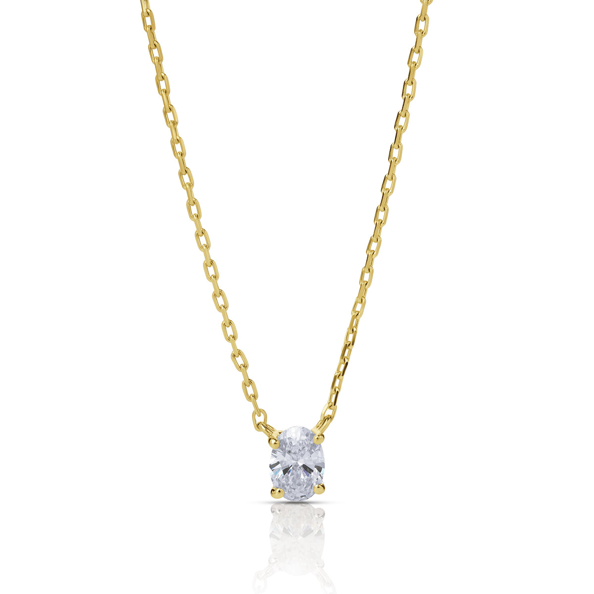 Whisper lab diamond necklace oval