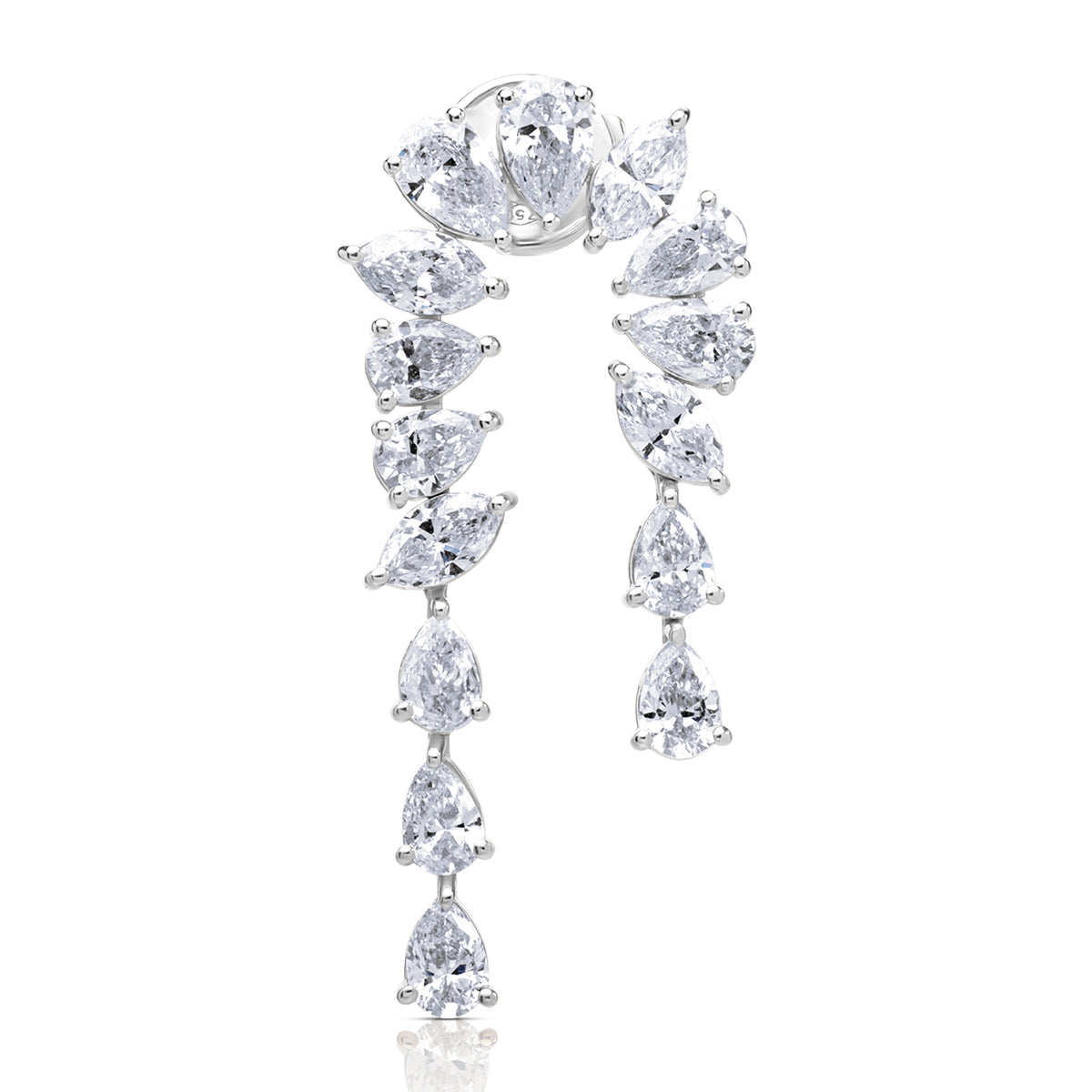 Drop lab diamond earrings pear with marquise