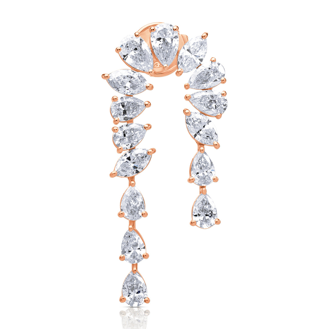 Drop Lab Diamond Earrings Pear with Marquise