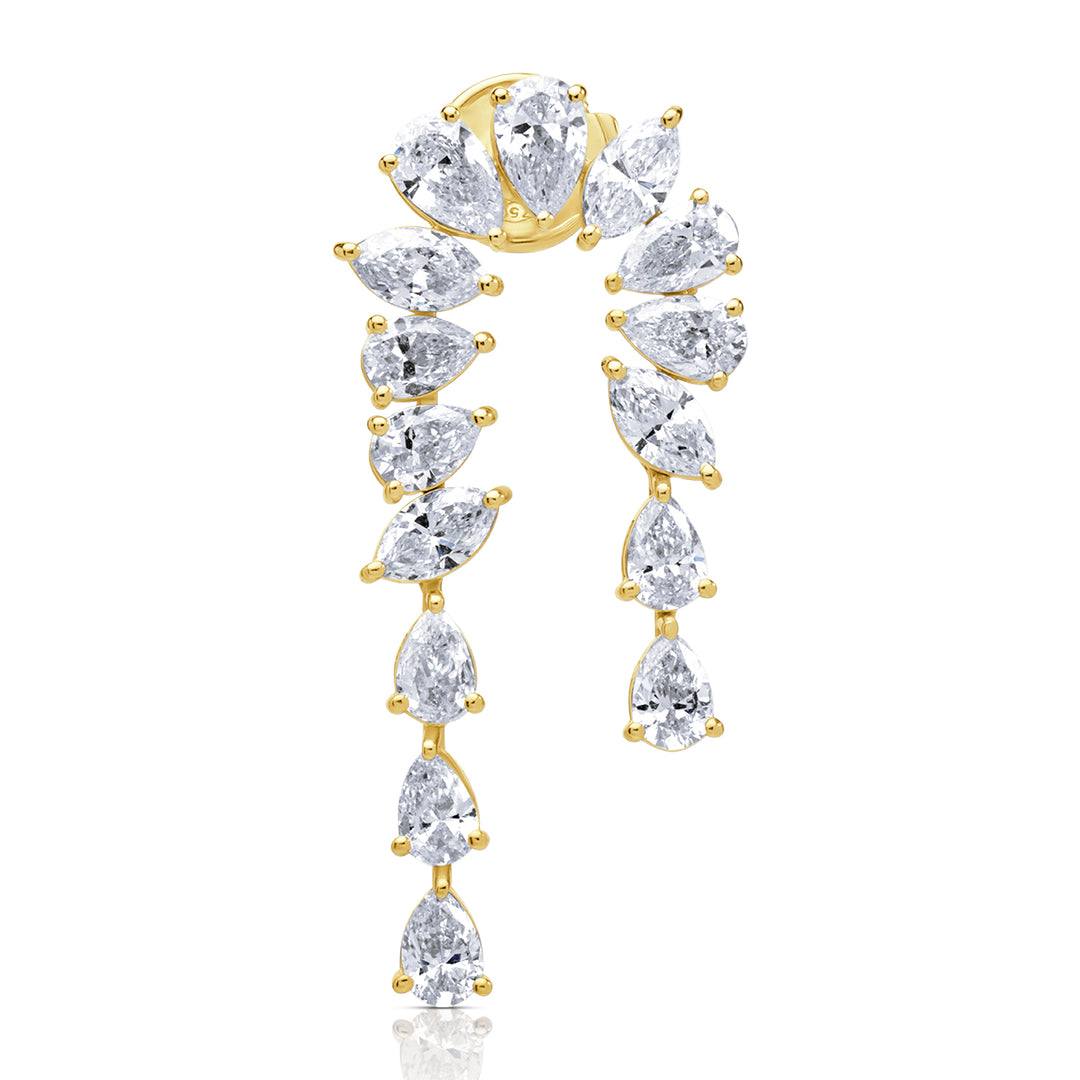 Drop Lab Diamond Earrings Pear with Marquise
