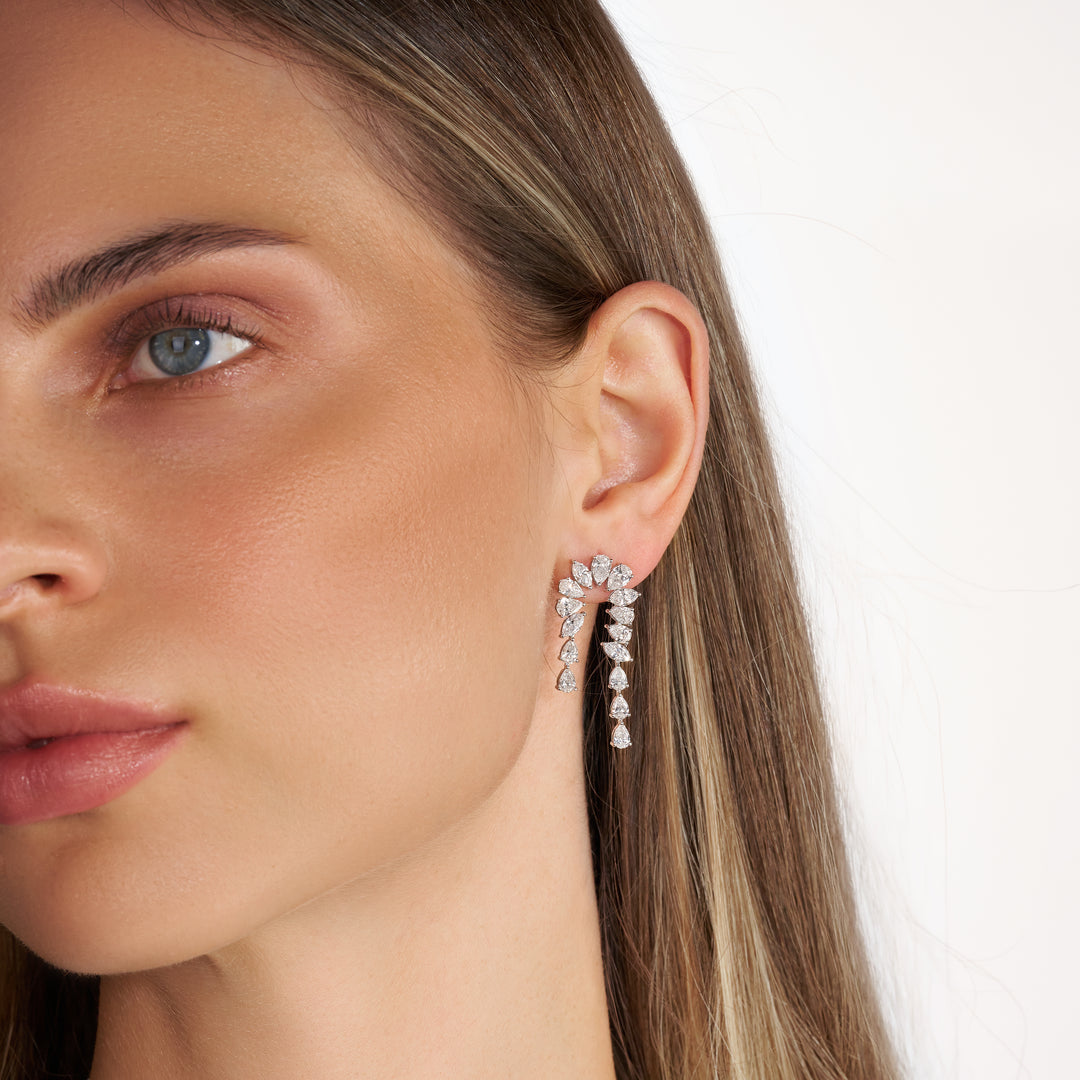 Drop Lab Diamond Earrings Pear with Marquise