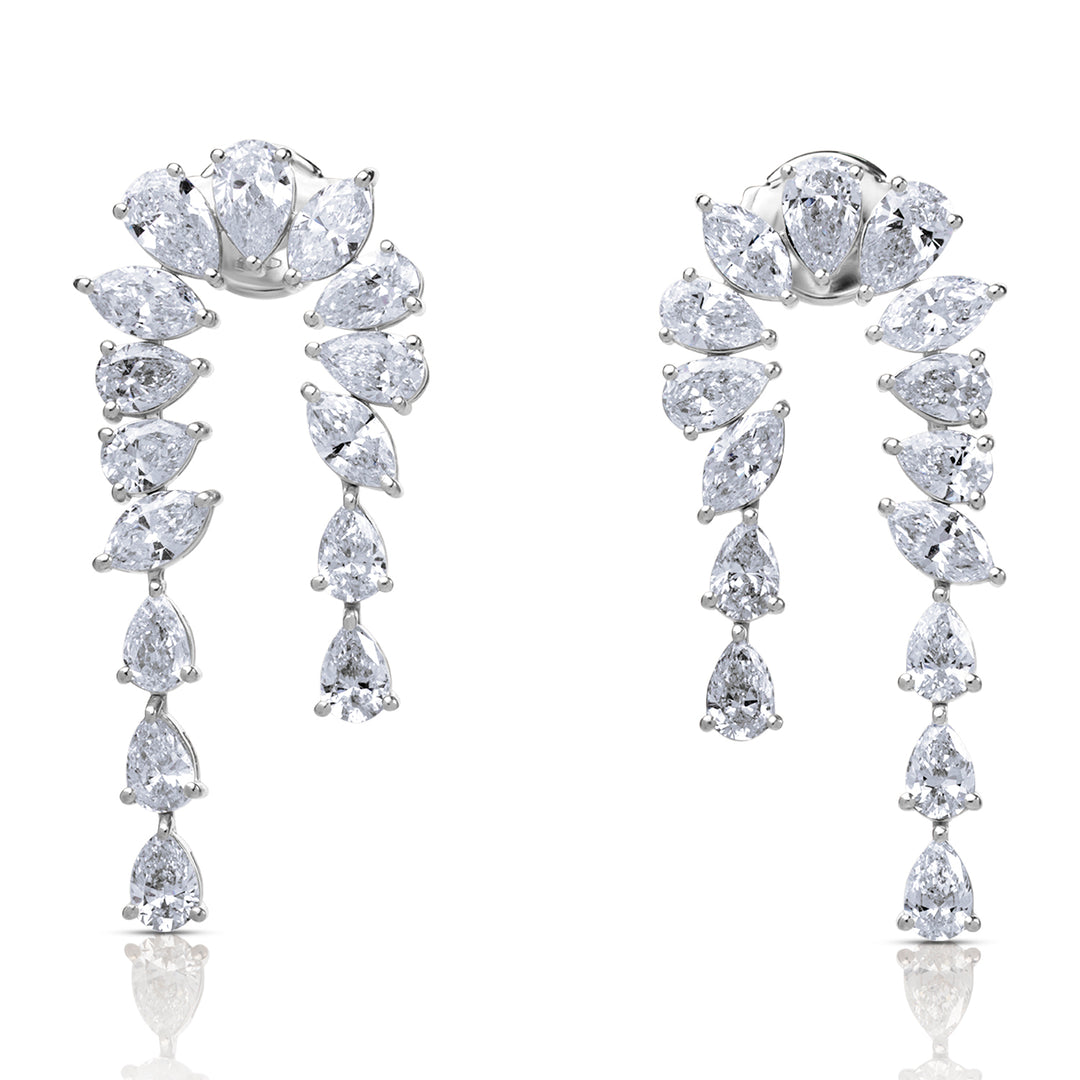 Drop Lab Diamond Earrings Pear with Marquise