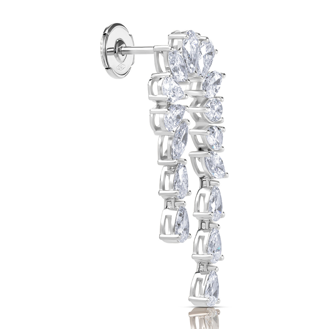 Drop Lab Diamond Earrings Pear with Marquise