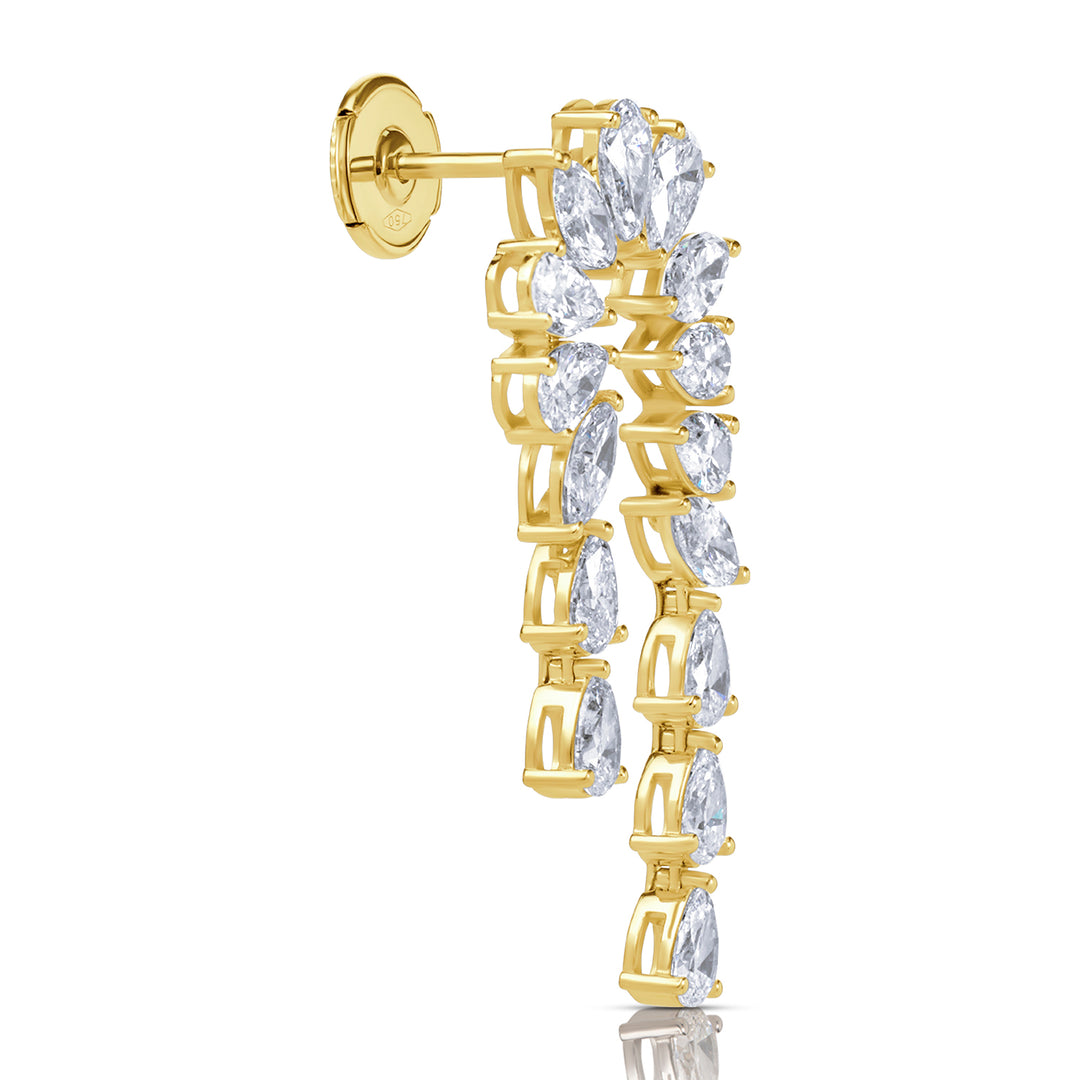 Drop Lab Diamond Earrings Pear with Marquise