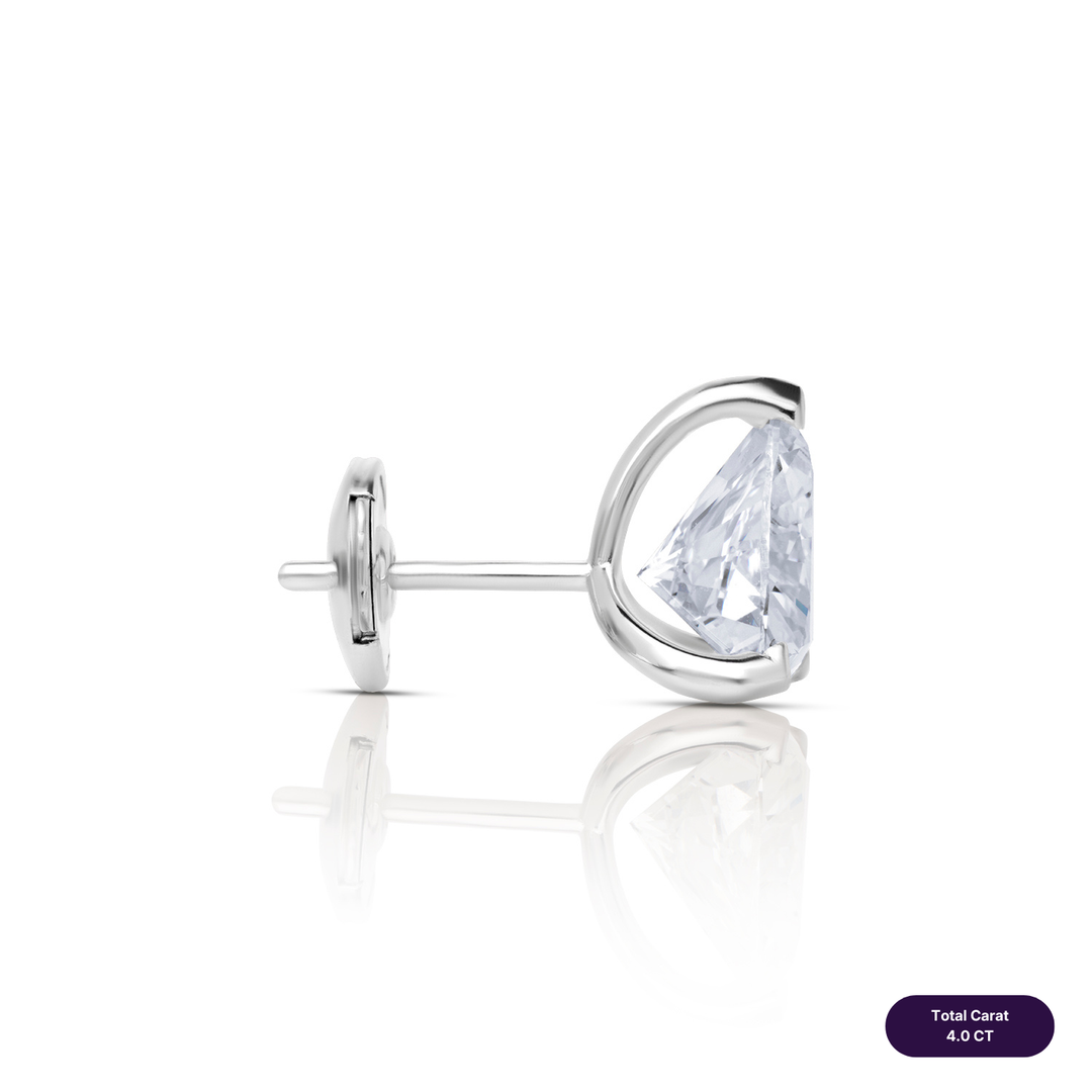 Solitaire Stud Lab Diamond Earrings Trilliant