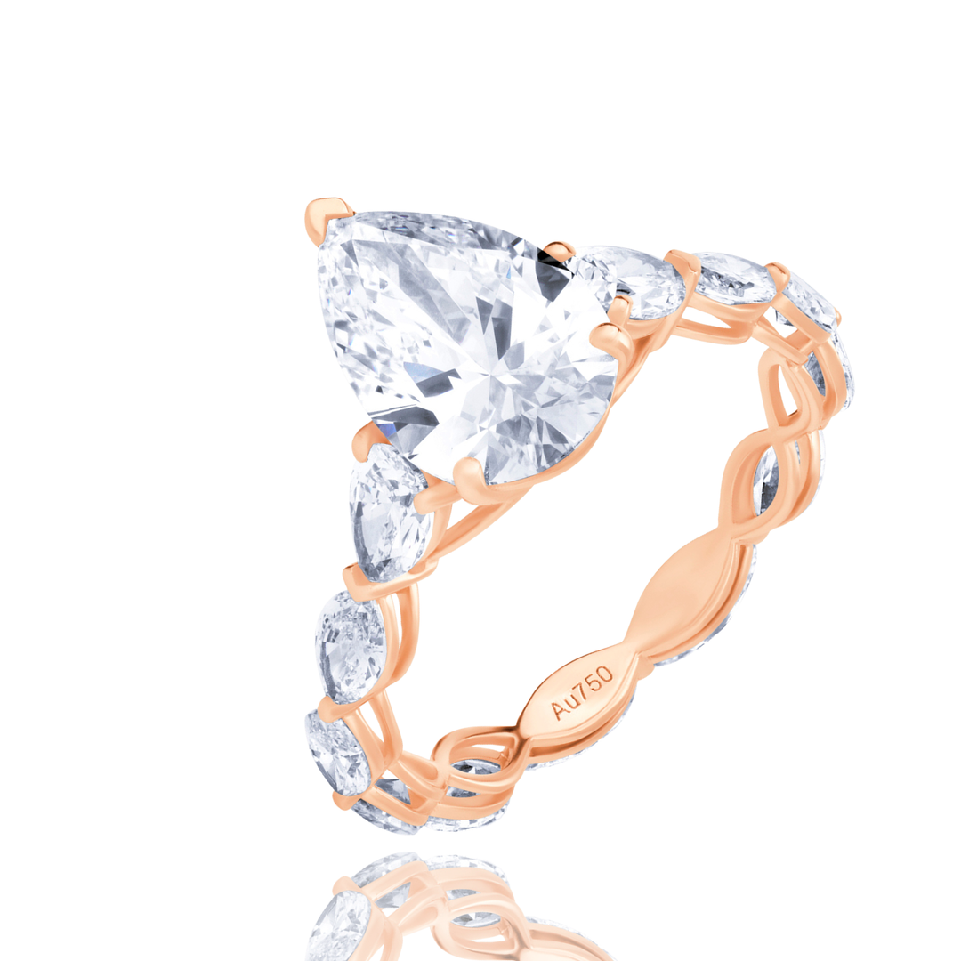 Special Lab Diamond Ring Pear with Marquise
