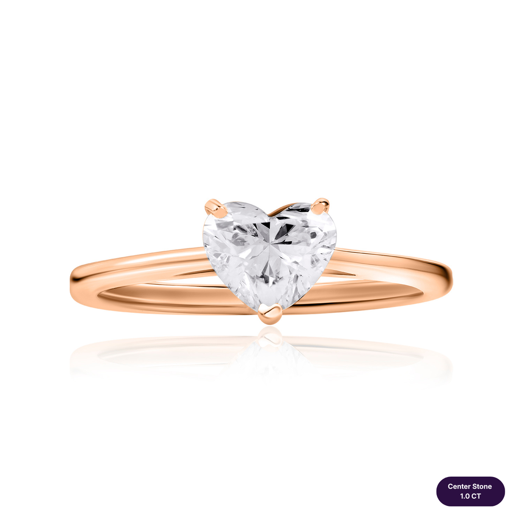 Solitaire Lab Diamond Ring Heart