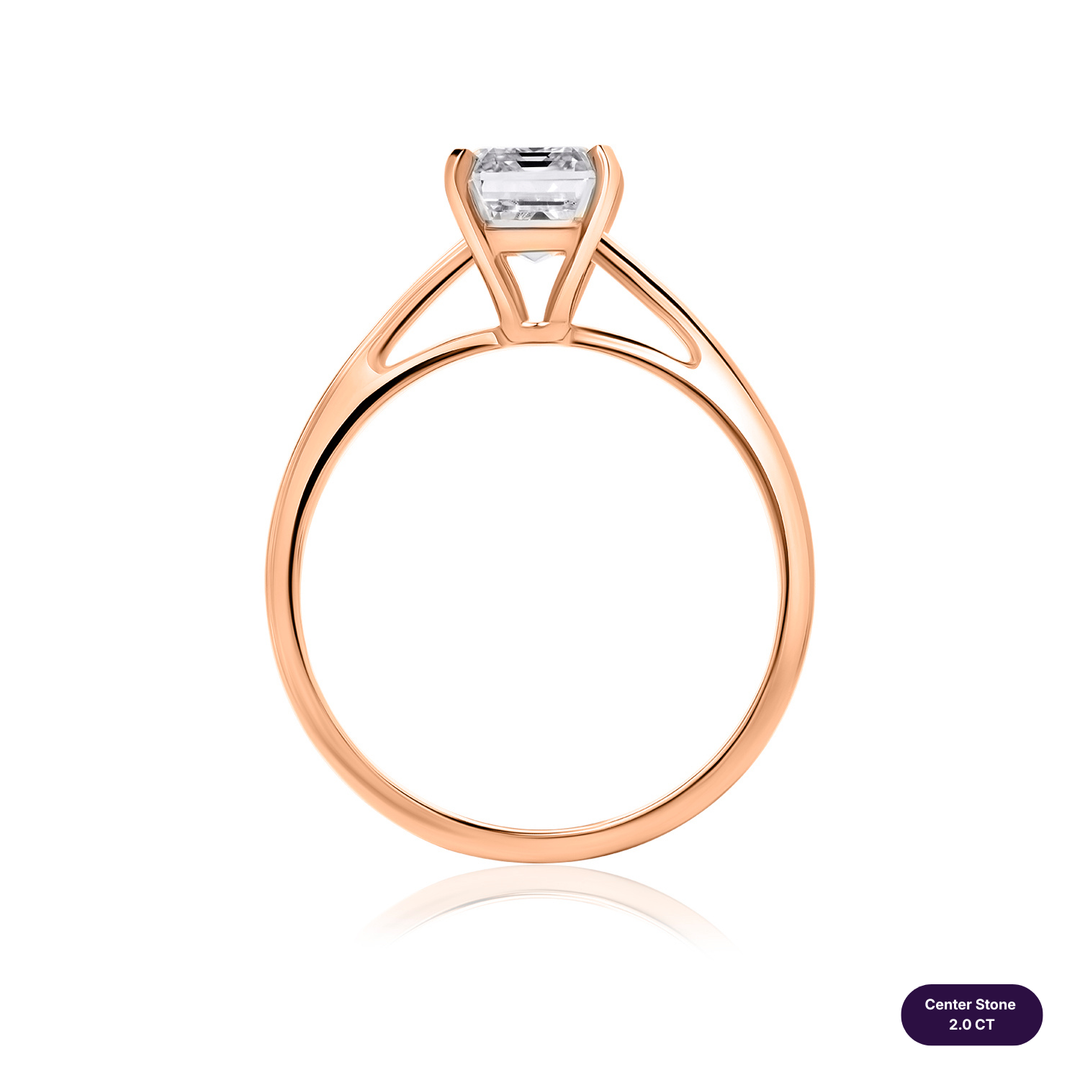 Solitaire Lab Diamond Ring Emerald