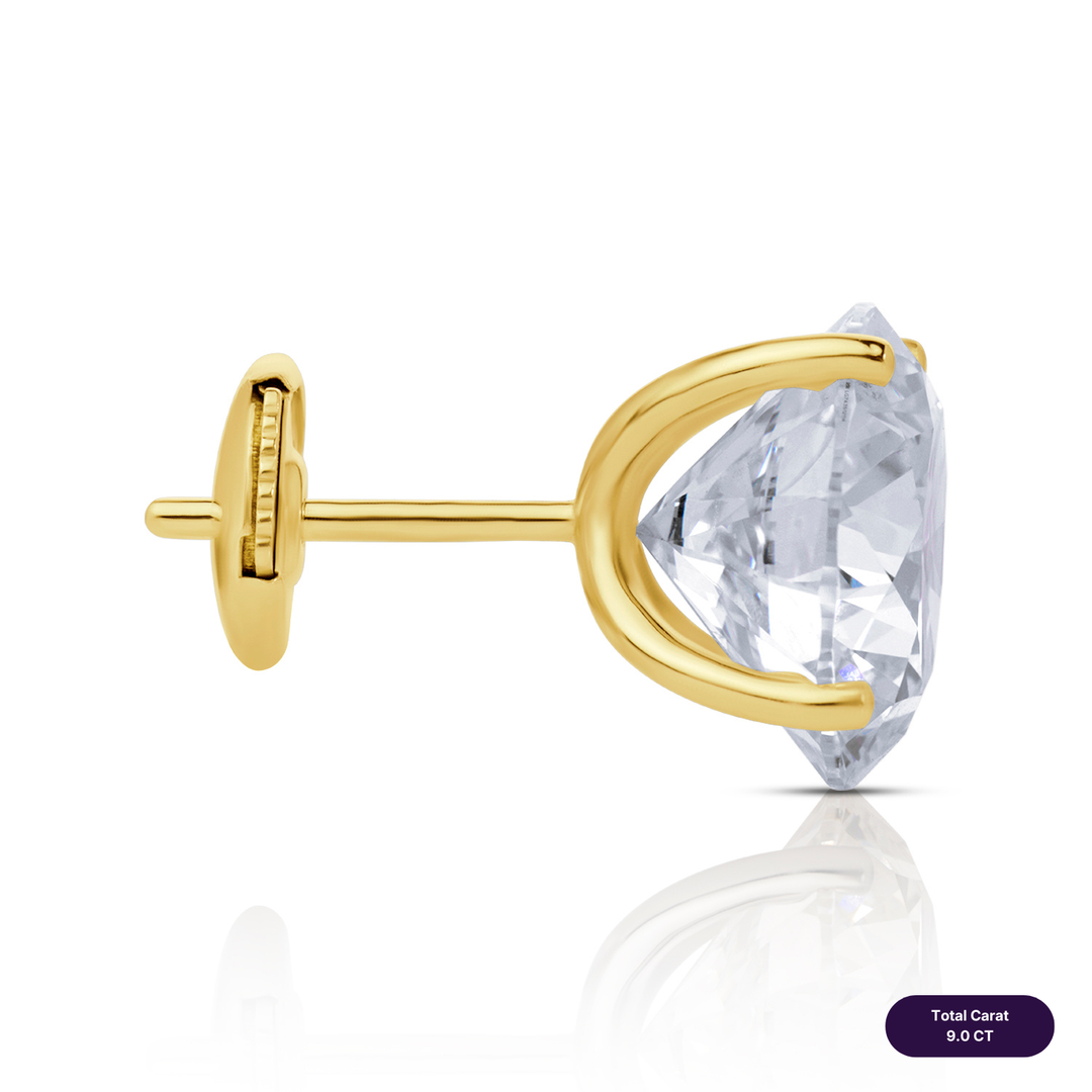 Solitaire Stud Lab Diamond Earrings Round