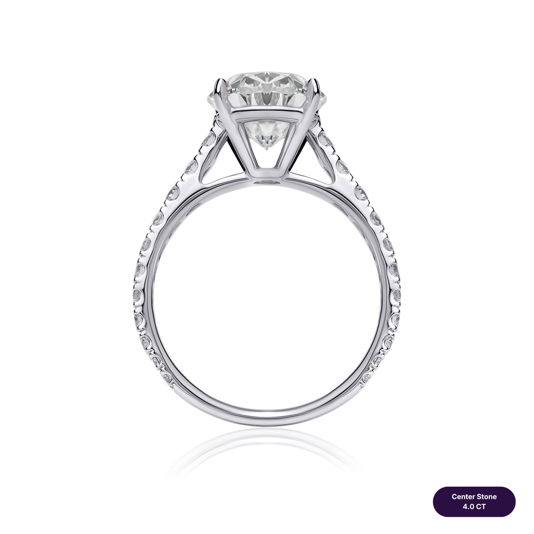Solitaire Pave Lab Diamond Ring Oval