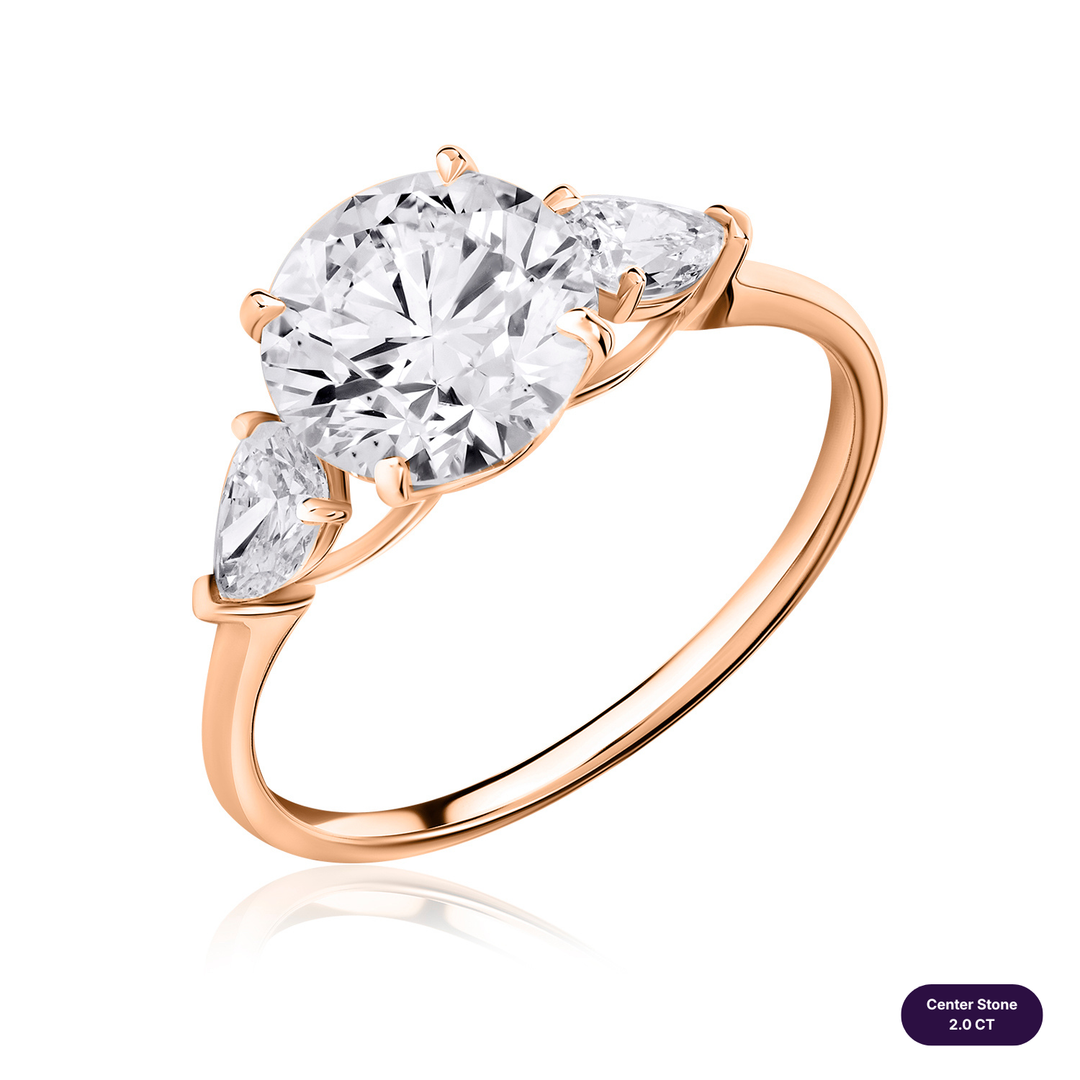 Three-Stones Lab Diamond Ring Round