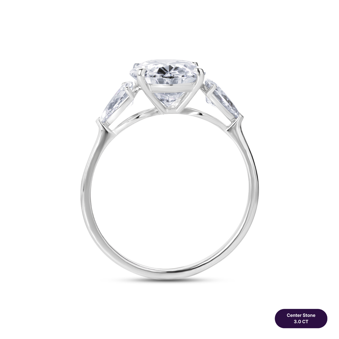 Three-Stones Lab Diamond Ring Oval