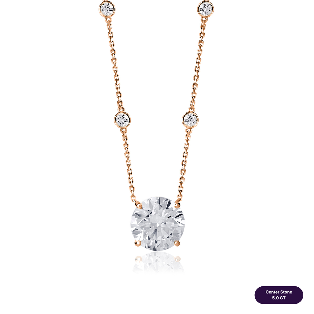 Solitaire Lab Diamond Necklace Round