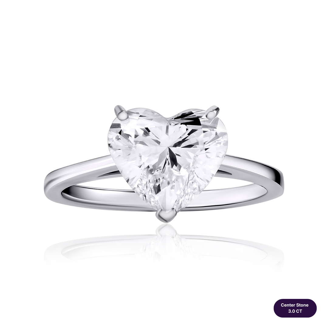 Solitaire Lab Diamond Ring Heart