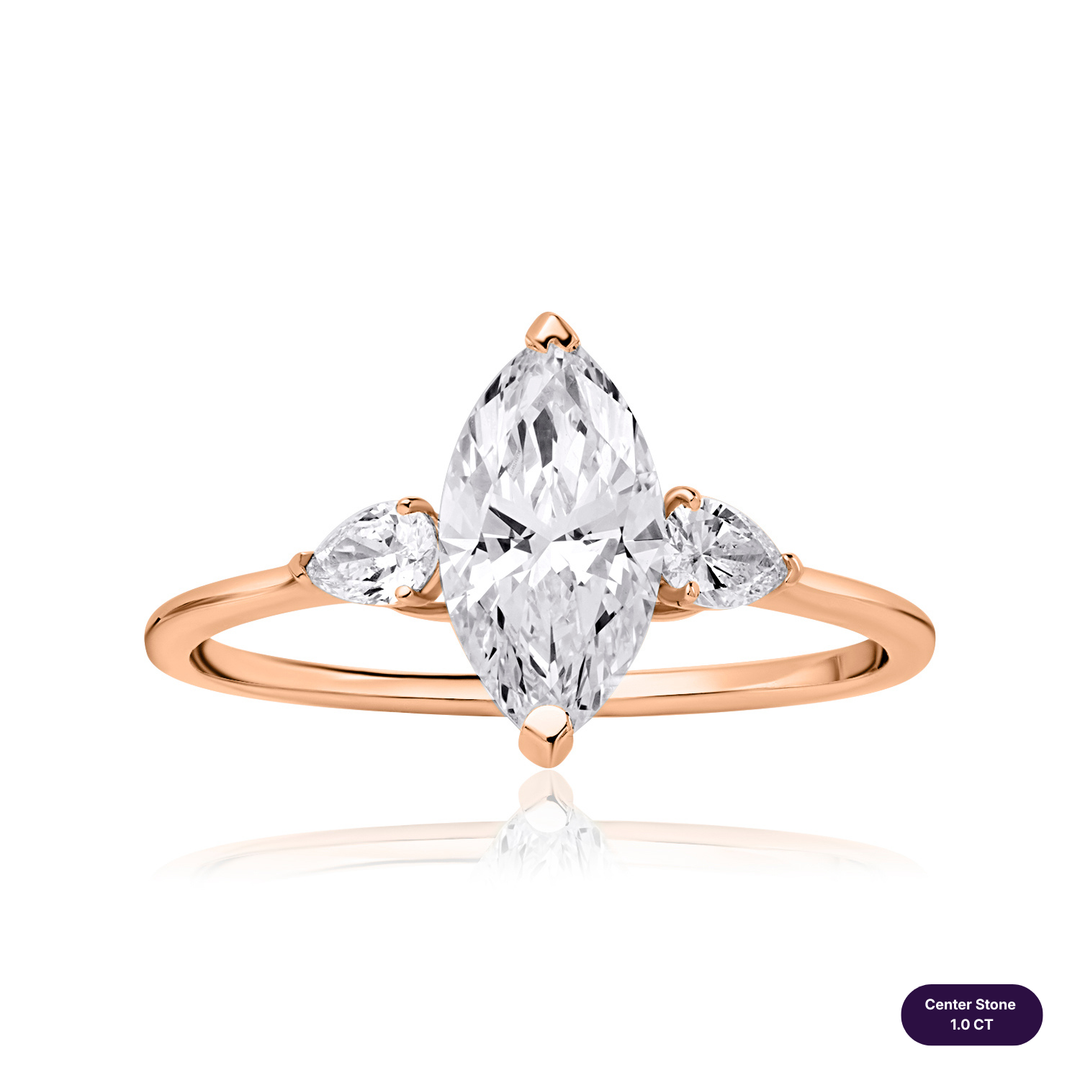 Three-Stones Lab Diamond Ring Marquise