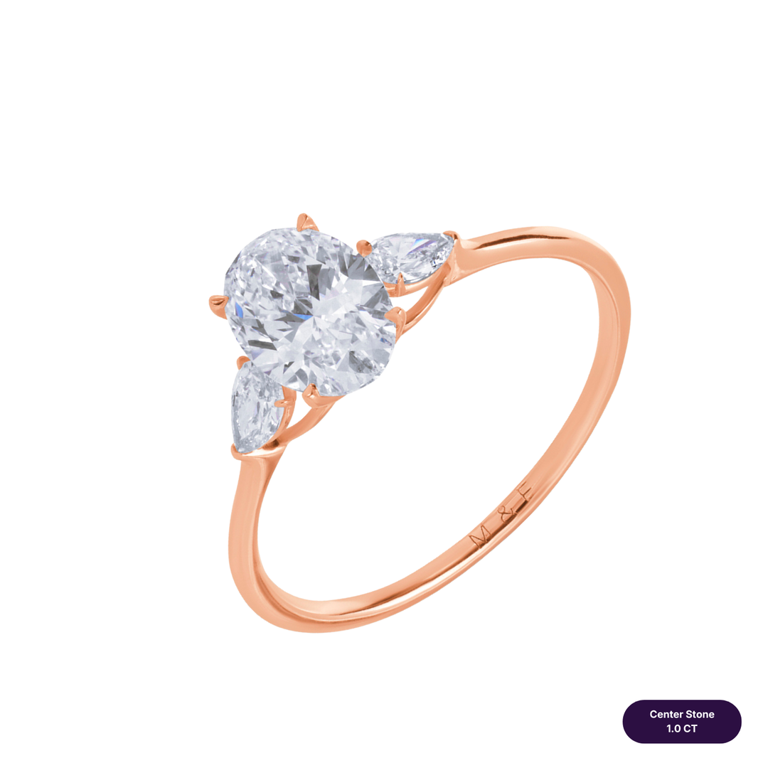 Three-Stones Lab Diamond Ring Oval