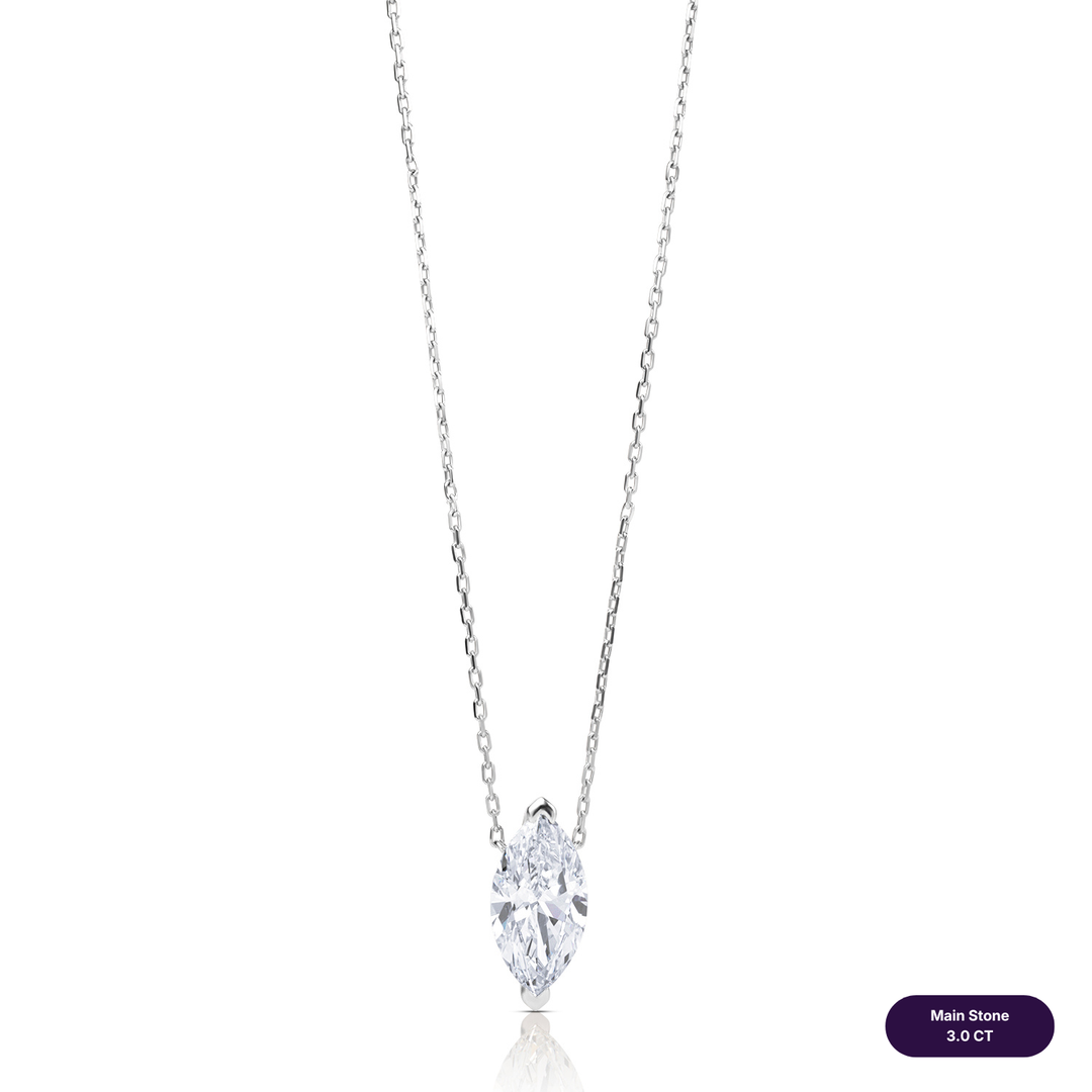 Solitaire Lab Diamond Necklace Marquise