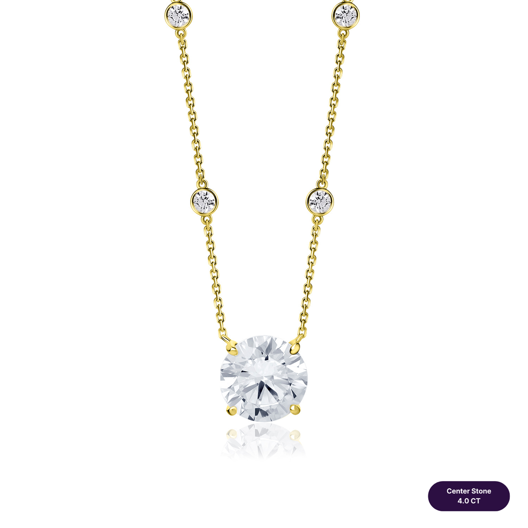 Solitaire Lab Diamond Necklace Round