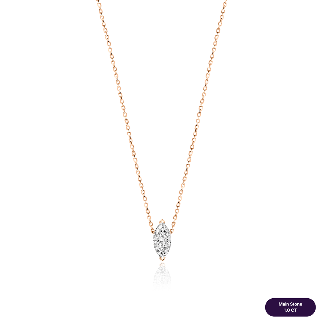 Solitaire Lab Diamond Necklace Marquise