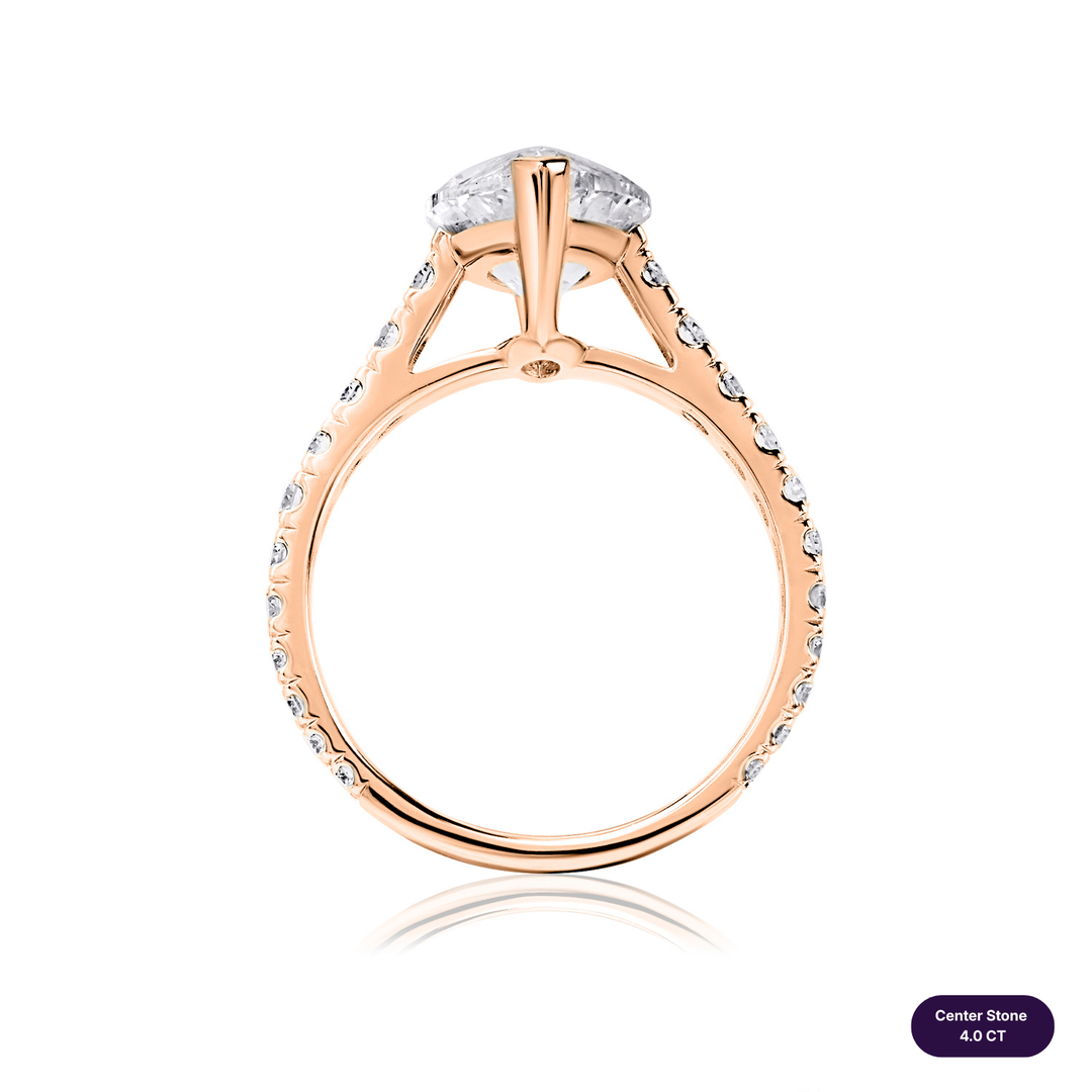 Solitaire Pave Lab Diamond Ring Marquise