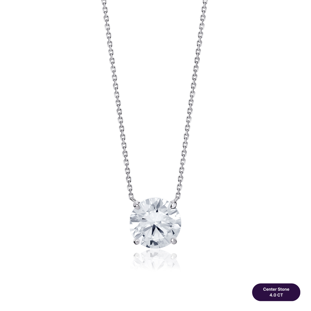 Solitaire Lab Diamond Necklace Round