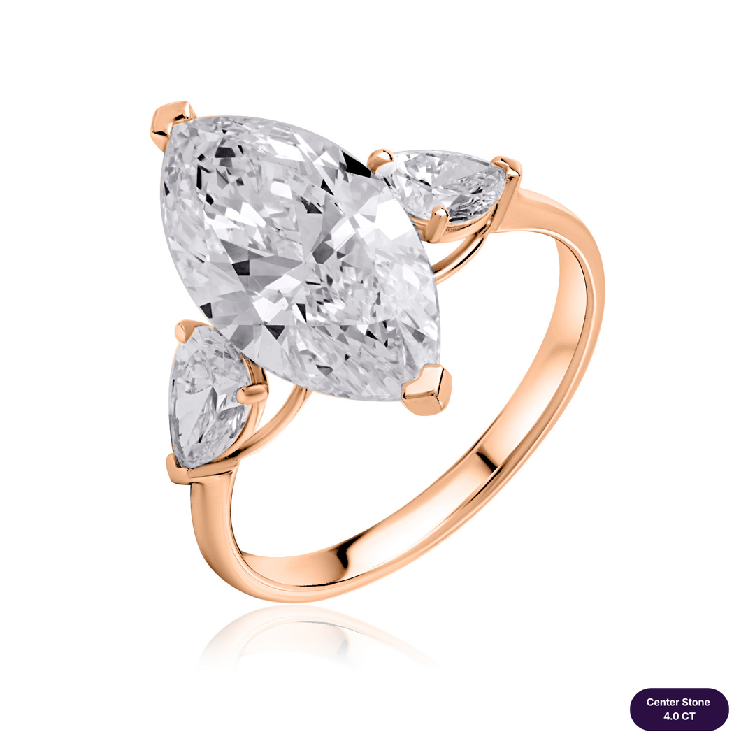 Three-Stones Lab Diamond Ring Marquise