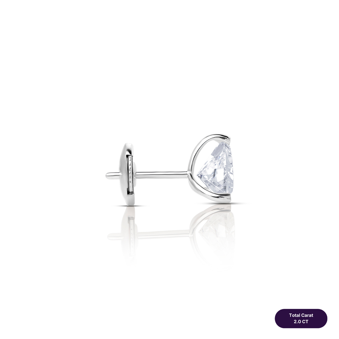 Solitaire Stud Lab Diamond Earrings Trilliant