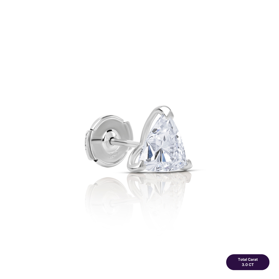 Solitaire Stud Lab Diamond Earrings Trilliant