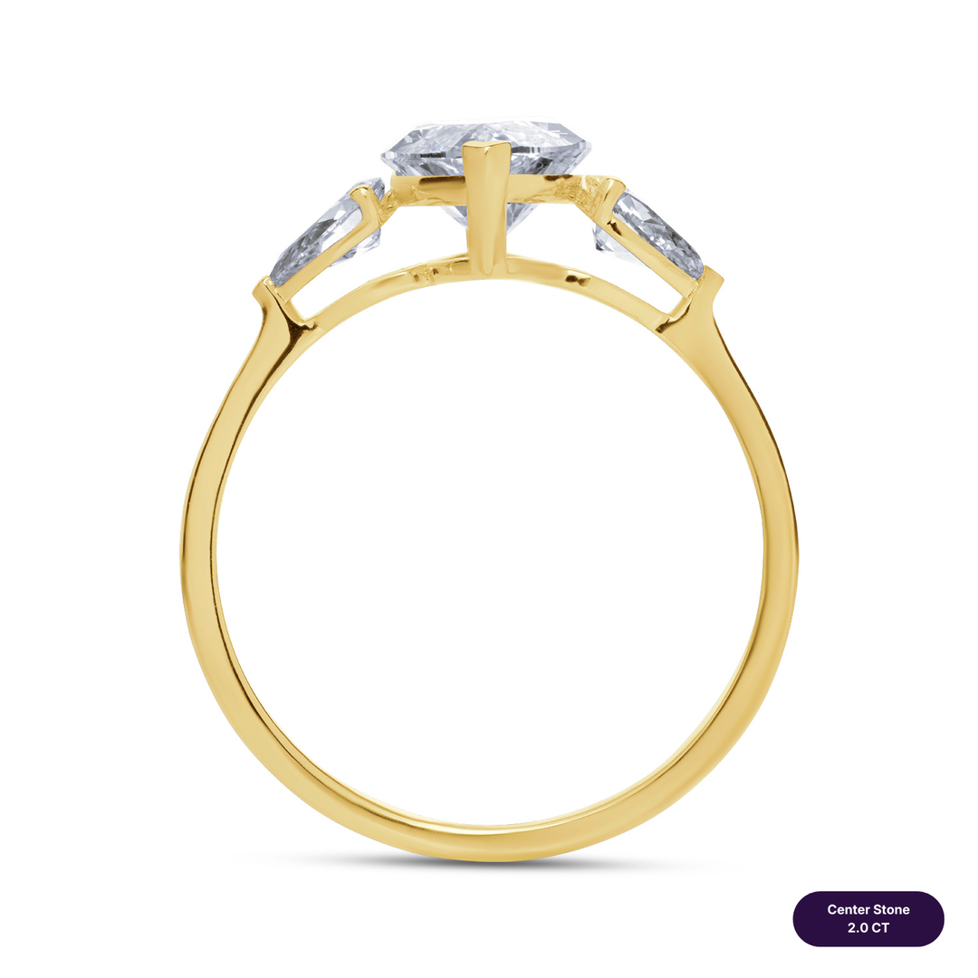 Three-Stones Lab Diamond Ring Marquise