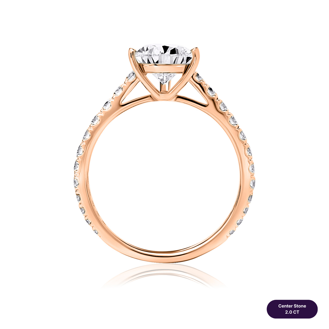 Solitaire Pave Lab Diamond Ring Pear