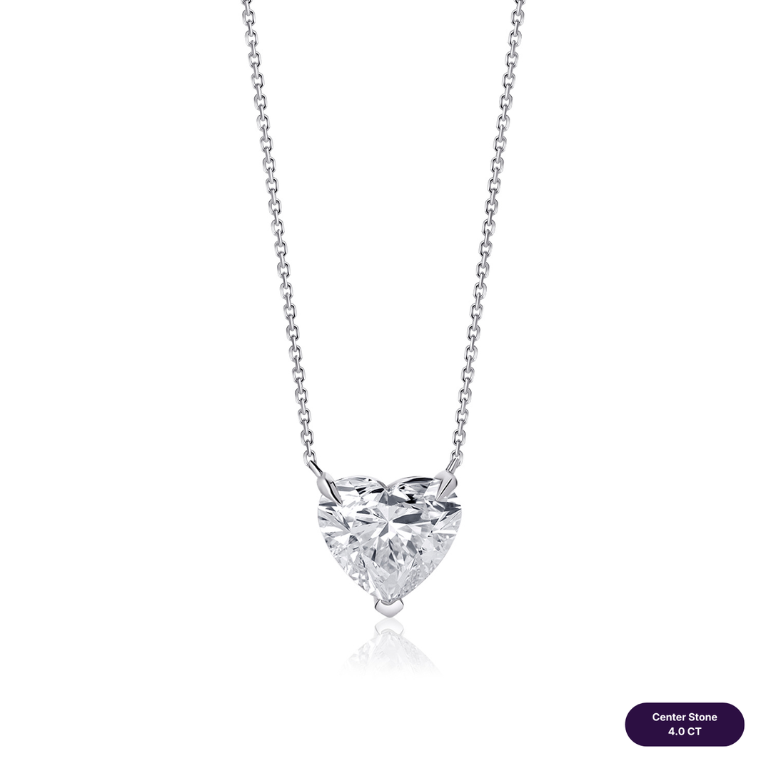 Solitaire Lab Diamond Necklace Heart