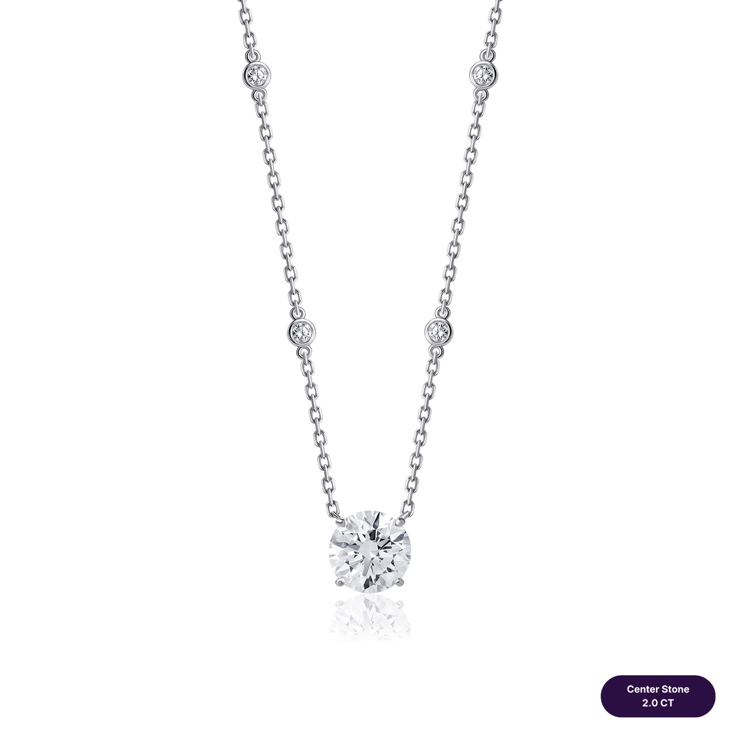 Solitaire Lab Diamond Necklace Round