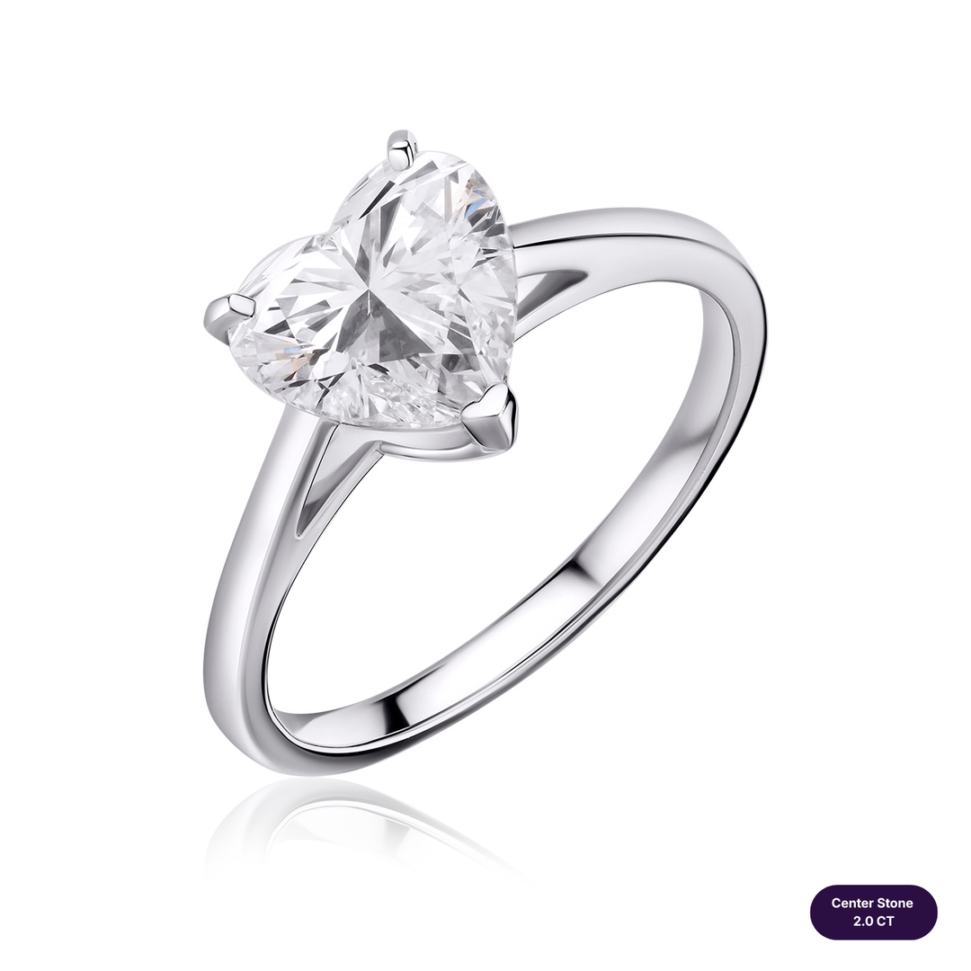 Solitaire Lab Diamond Ring Heart