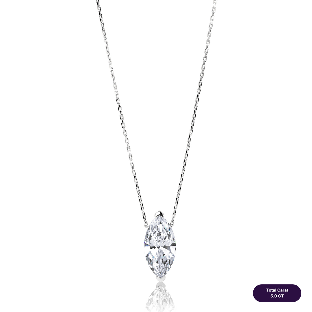 Solitaire Lab Diamond Necklace Marquise