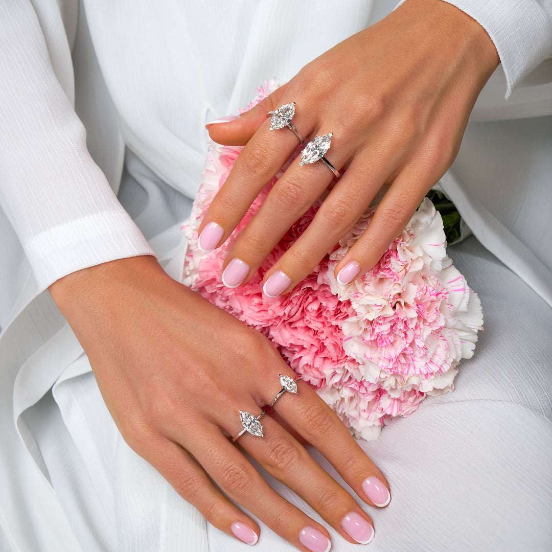Solitaire Lab Diamond Ring Marquise