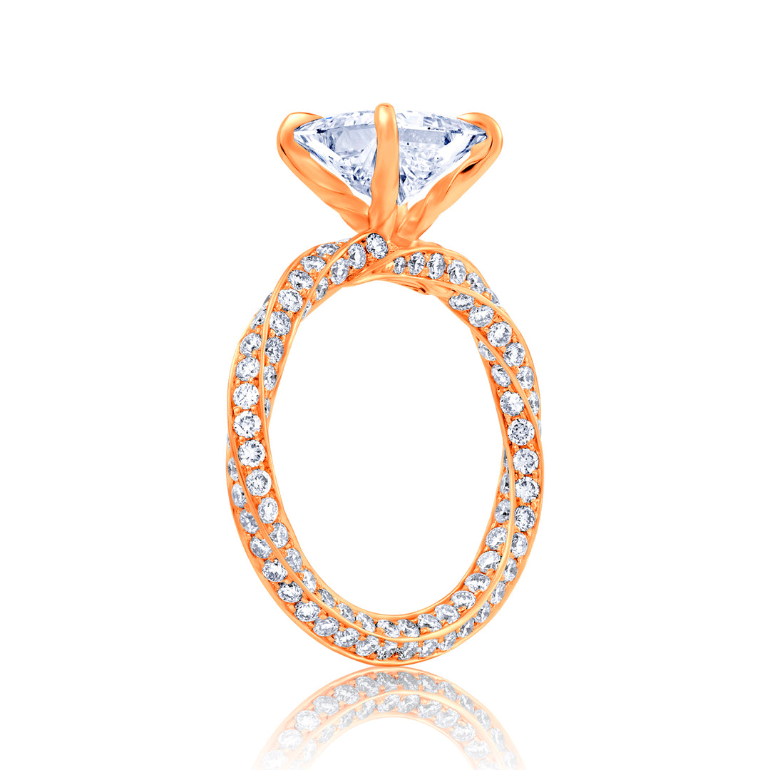Special Lab Diamond Ring Princess with Pave