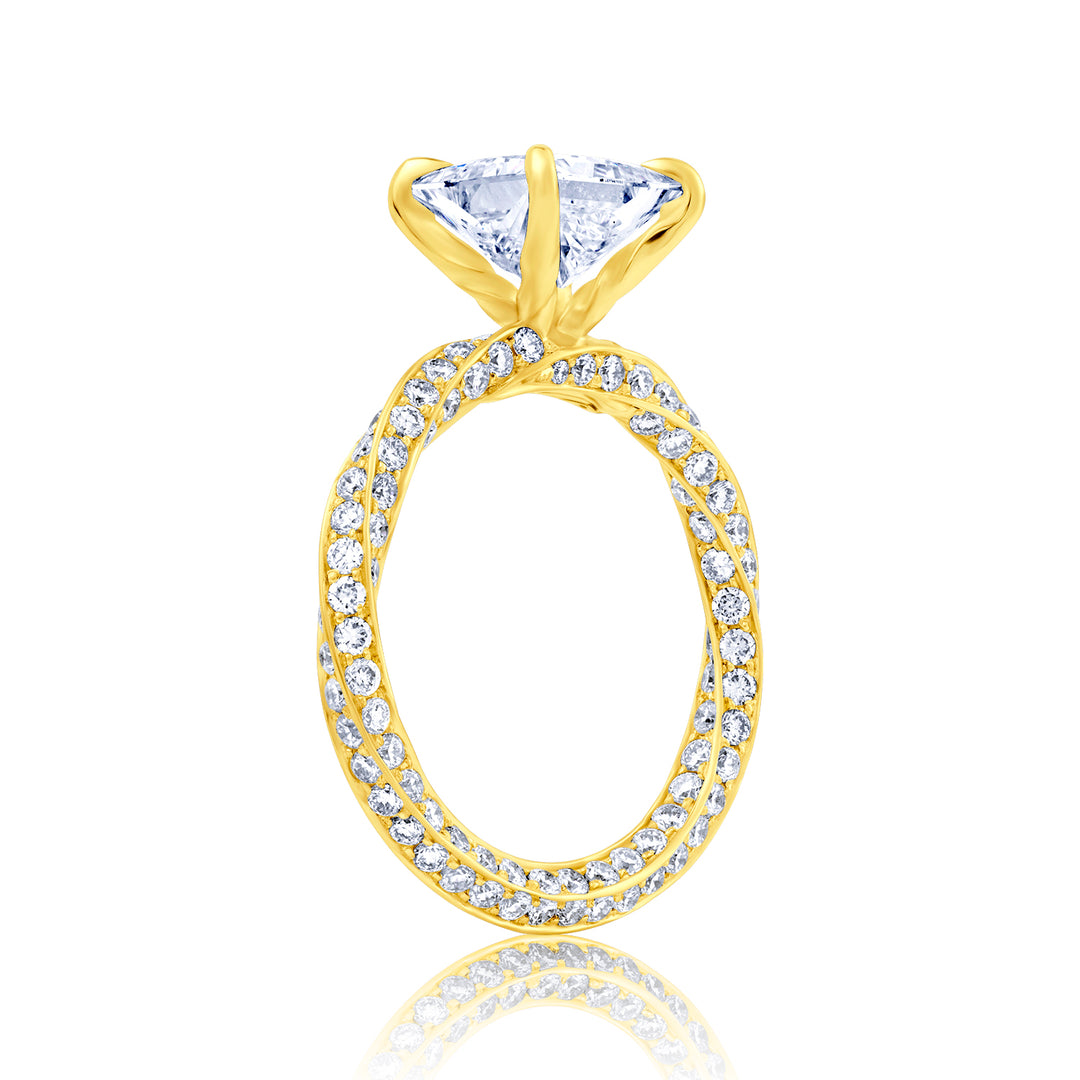 Special Lab Diamond Ring Princess with Pave