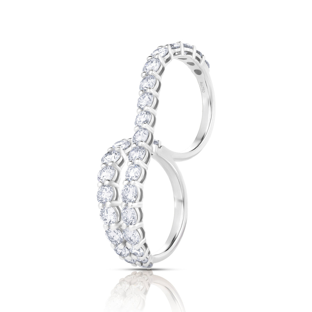 Two Finger Lab Diamond Ring Round